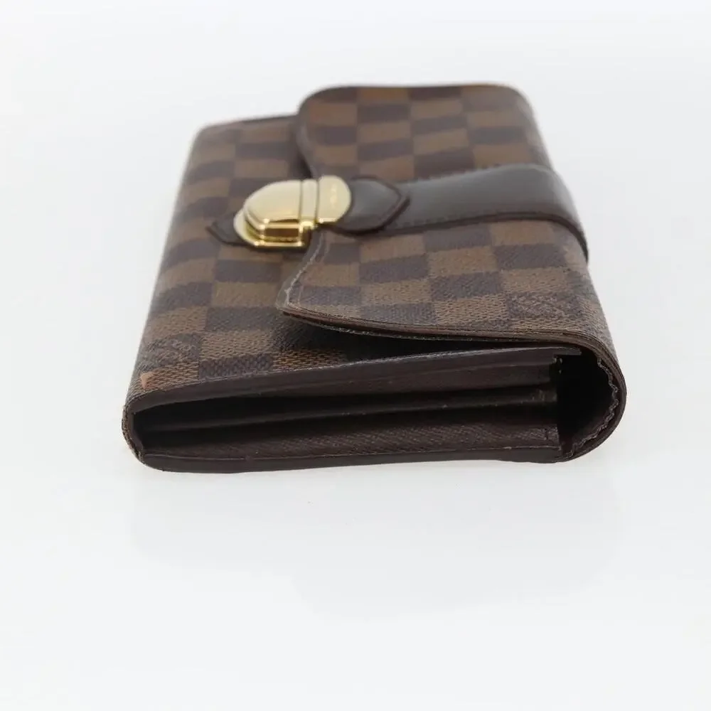 Louis Vuitton Damier Ebene Portefeuille Sistina Long Wallet Brown